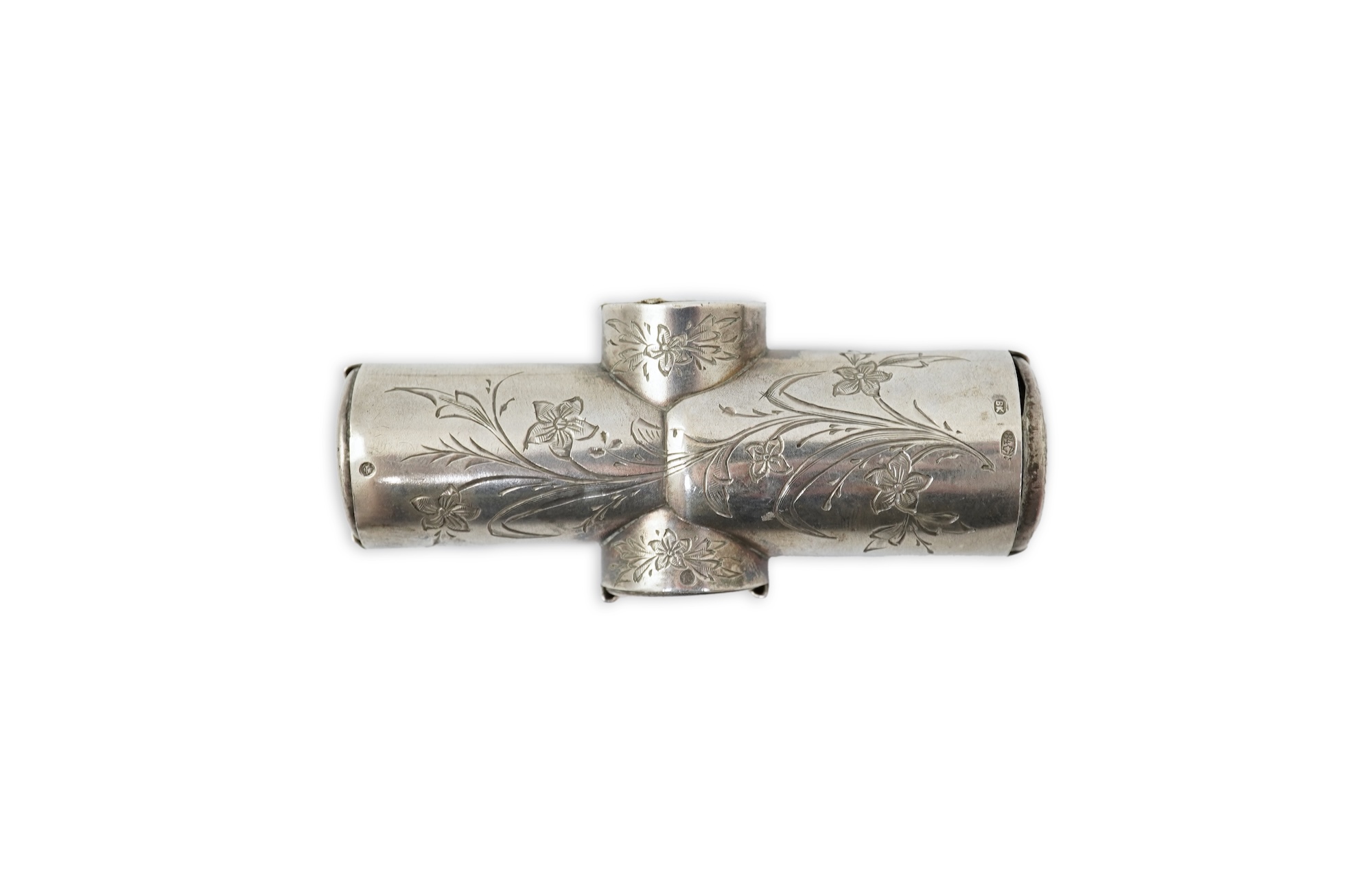 A late 19th/early 20th century Russian 84 zolotnik silver coin case